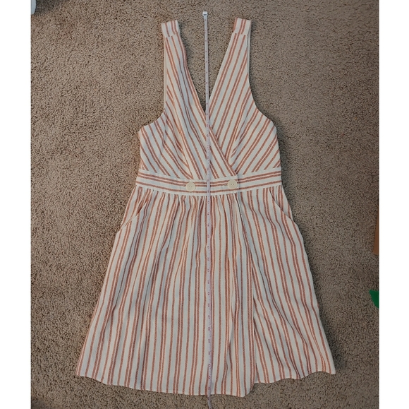 Zara Sleeveless V Neck Linen Blend Dress Size S - Picture 9 of 10